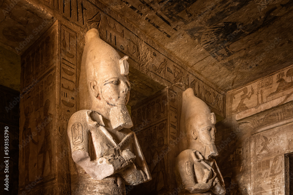 Fototapeta premium The statues of pharao ramses II in the temple of Abu Simbel, Egypt