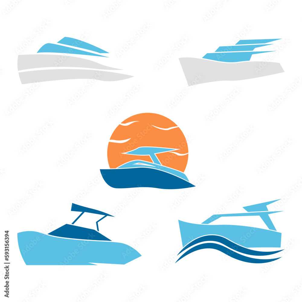 Obraz premium Boat Sea Logo