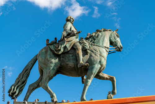 Statue of Carlos the III at Puerta del sol in Madrid Spain