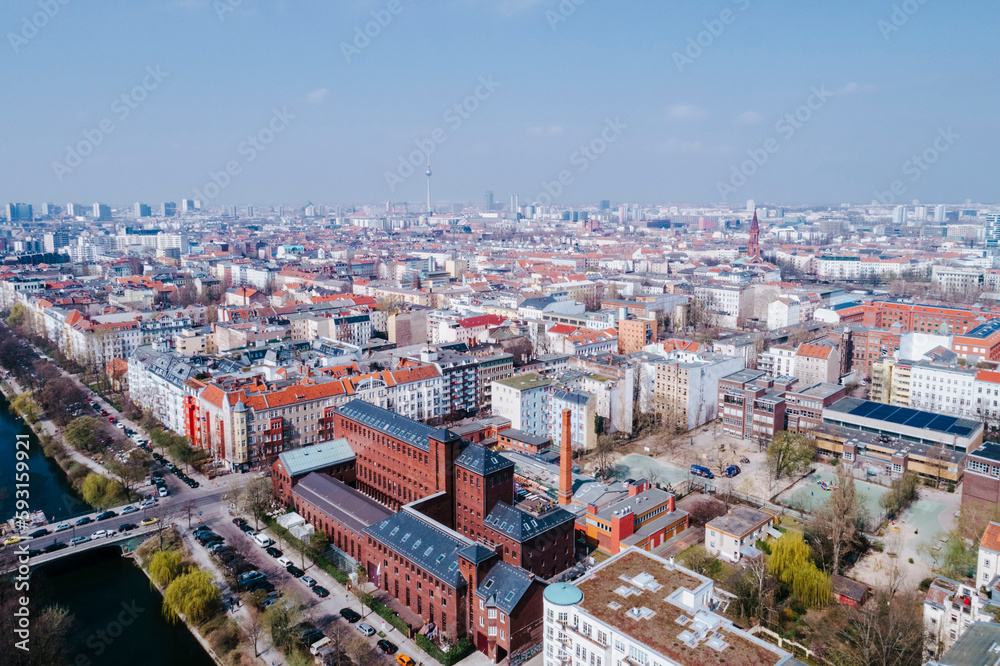 Aerial view of Kreuzberg, Berlin, Germany