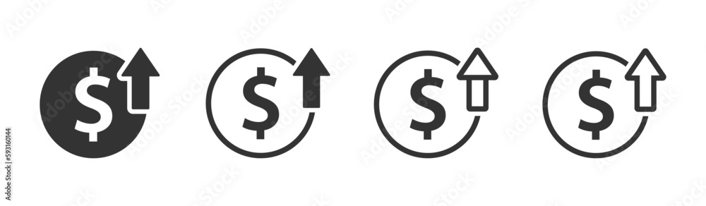 Cost increase vector icons set Cost increase vector icons set