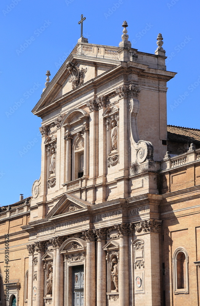 Santa Susanna alle Terme di Diocleziano Church Facade in Rome, Italy