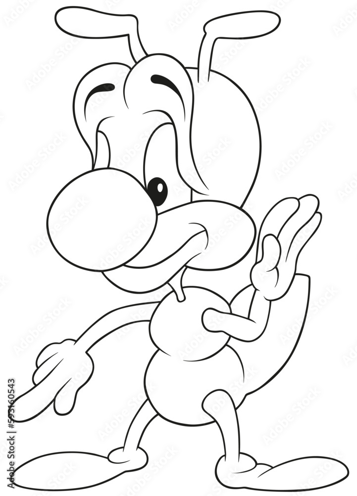Drawing of an Ant Pointing his Finger Drawing of an Ant Pointing his Finger