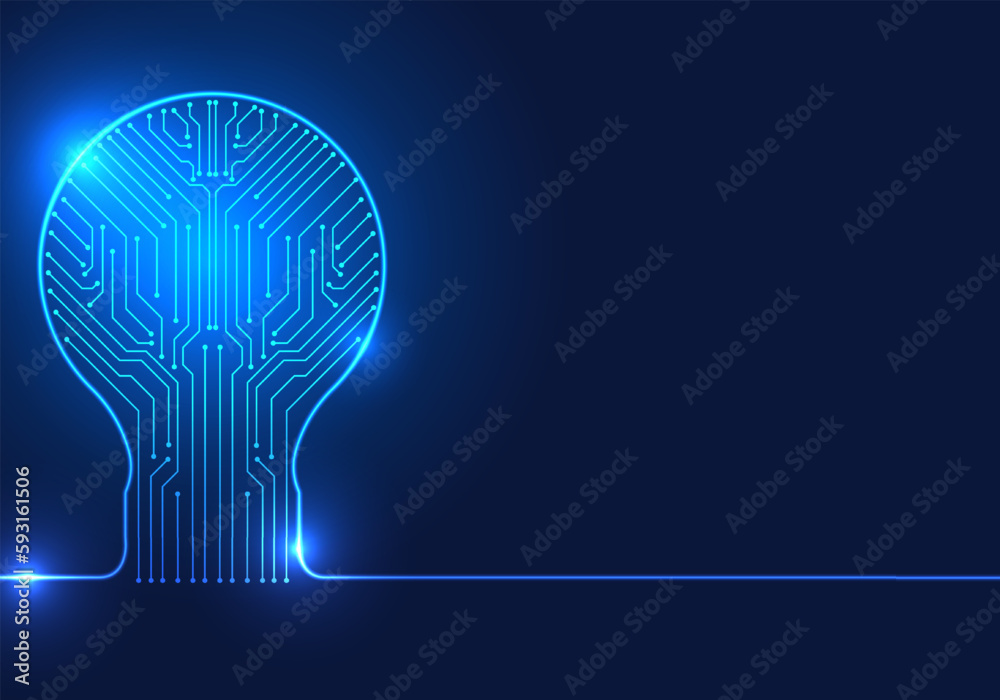 Bulb has a connection circuit inside. It means that technology or artificial intelligence can come in to help support in coming up with new ideas or solving problems using technology as a helper. Bulb has a connection circuit inside. It means that technology or artificial intelligence can come in to help support in coming up with new ideas or solving problems using technology as a helper.