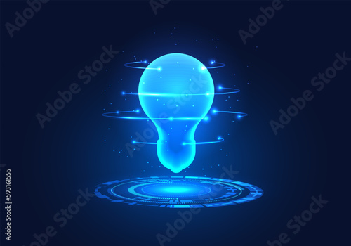 Light bulb on the top of the technology circle means that smart technology can come in to help support in coming up with new ideas or solving problems using technology as a helper.