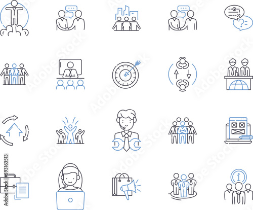 Chief Executive Officer outline icons collection. CEO, Chief, Executive, Officer, Manager, Leader, Director vector and illustration concept set. Chair, Head, Governor linear signs