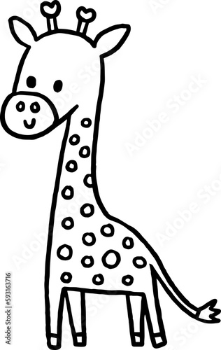 giraffe coloring outline