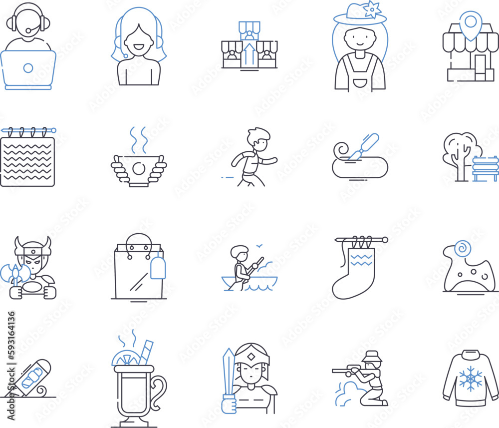 Handcraft outline icons collection. handcraft, artisan, craft, creativity, skill, talent, design vector and illustration concept set. technique, tool, material linear signs