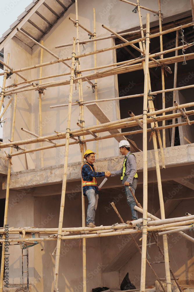 custom made wallpaper toronto digitalTeam of engineer and worker checking construction site outdoors Surveyor builder Engineer surveying work checking schedule for rebuilding project.