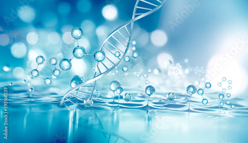bubble and molecule background for cosmetic product