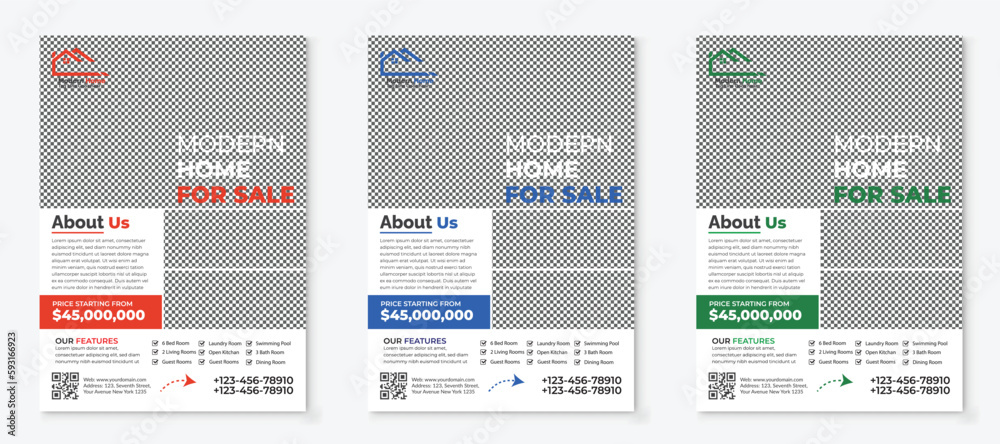 Modern Real Estate Flyer Template Design 