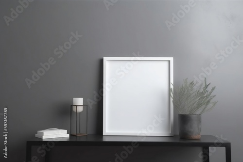 Wallpaper Mural close up mock up frame in modern home interior background Torontodigital.ca