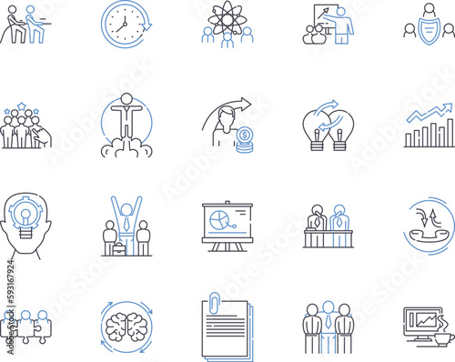 Supply chain team outline icons collection. Supply, chain, team, procurement, logistics, inventory, operations vector and illustration concept set. management, planning, distribution linear signs