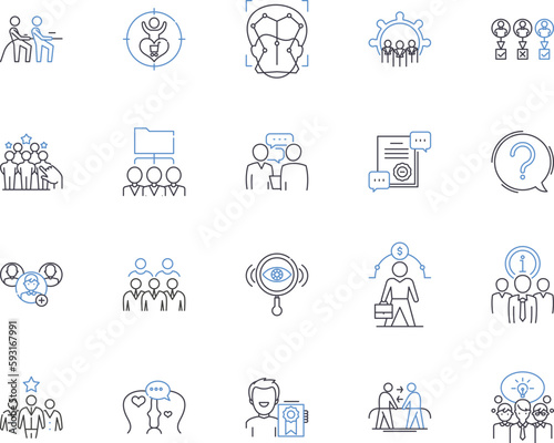 Recognition and rewards outline icons collection. Recognition, Rewards, Appreciation, Acknowledgement, Gratitude, Validation, Breakthroughs vector and illustration concept set. Celebration, Awards