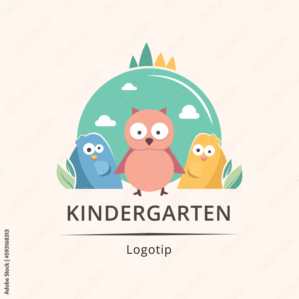 Logo for Kindergarten or School. The font in the layout is Open Sans Logo for Kindergarten or School. The font in the layout is Open Sans