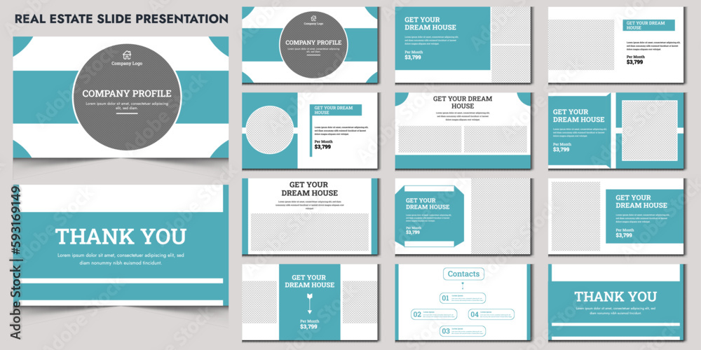 Free Vector real estate presentation slides editable layout use for ...