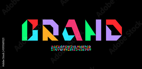 Abstract hi tech alphabet bright font, for your future space design logo or brand name or game