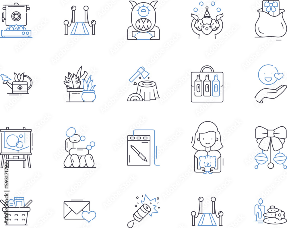 Creative leisure outline icons collection. Crafting, Painting, Reading, Sewing, Singing, Collecting, Writing vector and illustration concept set. Drawing, Knitting, Baking linear signs Creative leisure outline icons collection. Crafting, Painting, Reading, Sewing, Singing, Collecting, Writing vector and illustration concept set. Drawing, Knitting, Baking linear signs