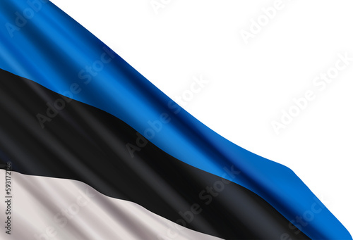 Realistic flag of Estonia isolated on a transparent background. Design element for Independence Day, Independence Restoration Day, Ethnicity Day.