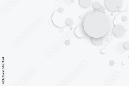 Random shifted white circle background wallpaper banner pattern with copy space