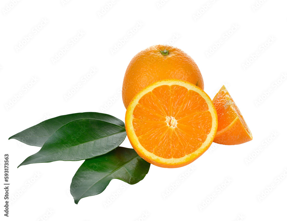 Fresh  orange  on   transparent png