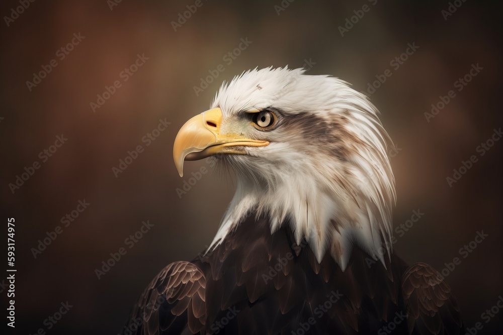 a bald eagle with a black background and a brown background. generative ai a bald eagle with a black background and a brown background. generative ai