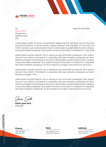 Professional and modern corporate letterhead template