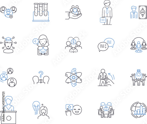 Gamification outline icons collection. Game, Play, Reward, Points, Quests, Leaderboard, Badge vector and illustration concept set. Achievement,Competition,Challenges linear signs