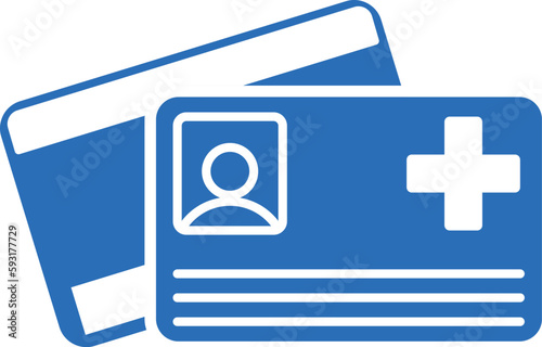 Medical Insurance Cards vector icon. Health insurance card. pharmacy card blue vector symbol. photo