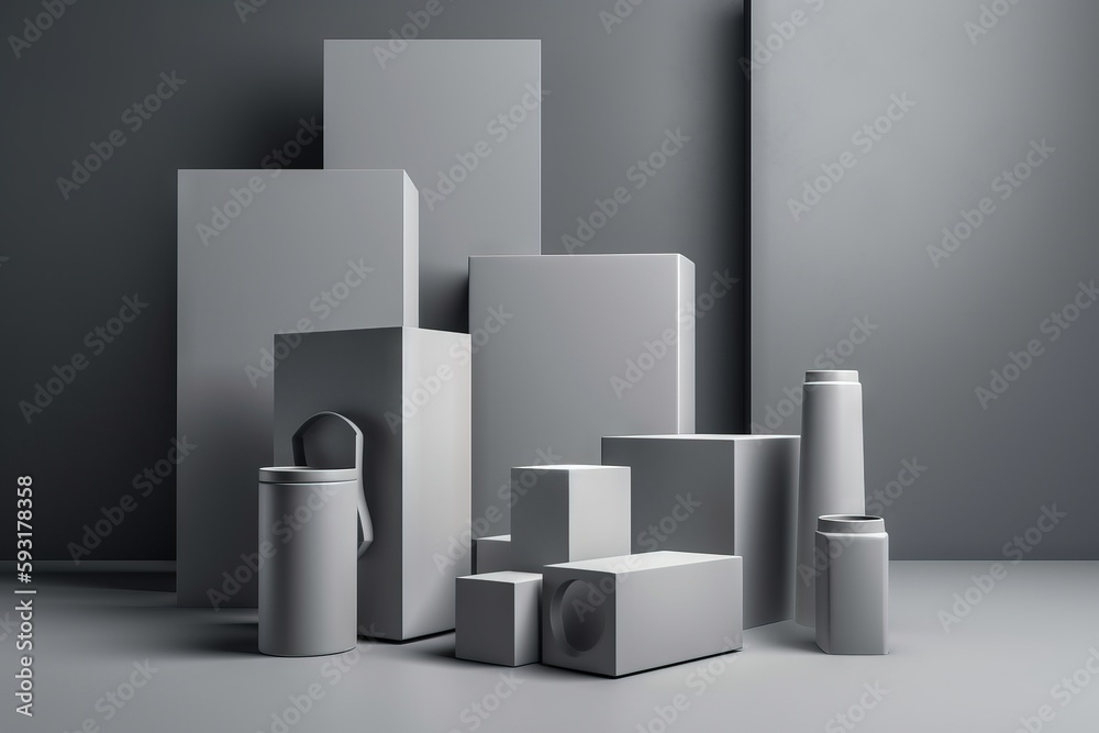 a group of white objects sitting on top of a table. generative ai a group of white objects sitting on top of a table. generative ai