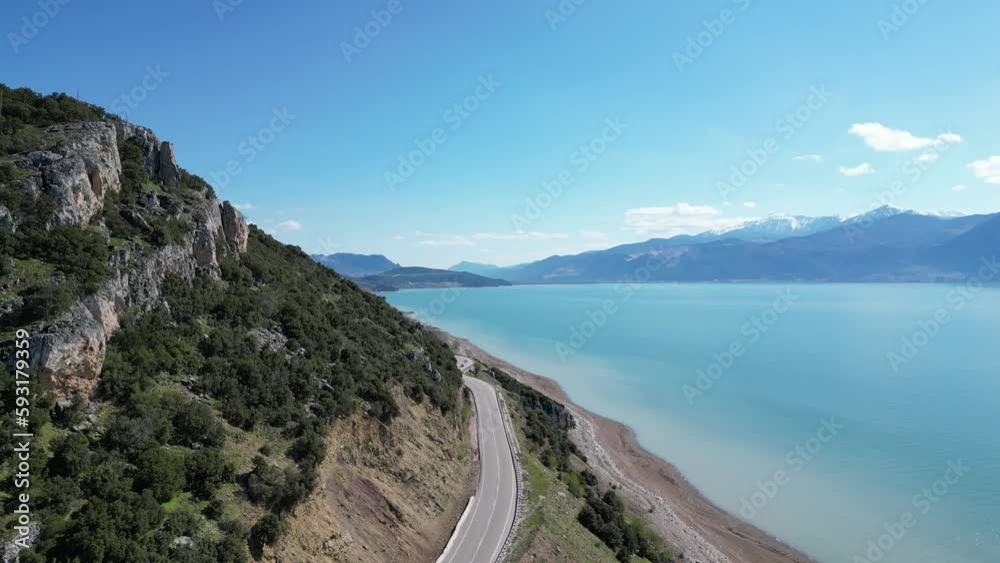 Great views of Egirdir lake and surrounding mountains aerial video Great views of Egirdir lake and surrounding mountains aerial video