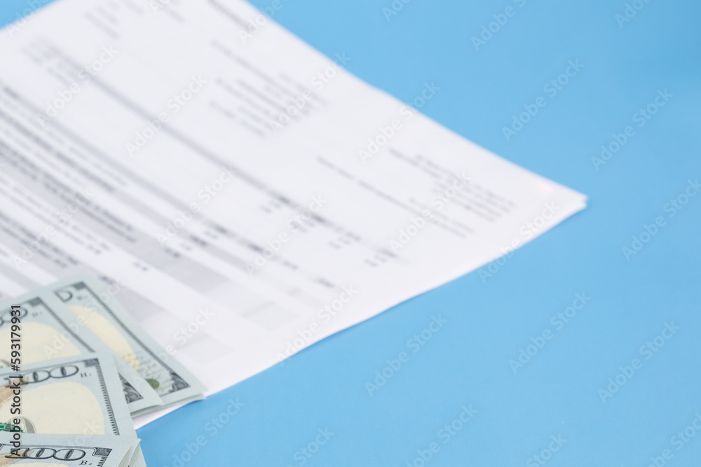 Fototapeta premium economic agreement, mortgage, real estate purchase and sale agreement, money contract, financing, cash and financial documents