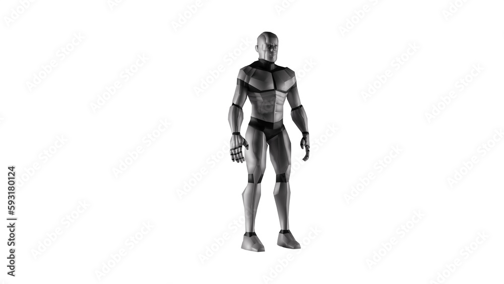 3d low polygon man robot 3d low polygon man robot