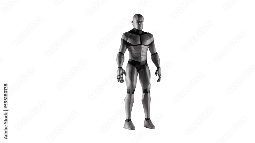 3d low polygon man robot 3d low polygon man robot