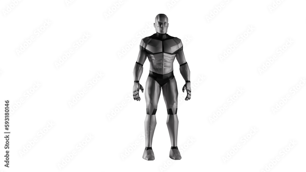 3d low polygon man robot 3d low polygon man robot