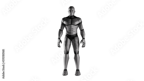 3d low polygon man robot