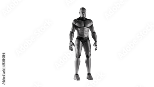 3d low polygon man robot