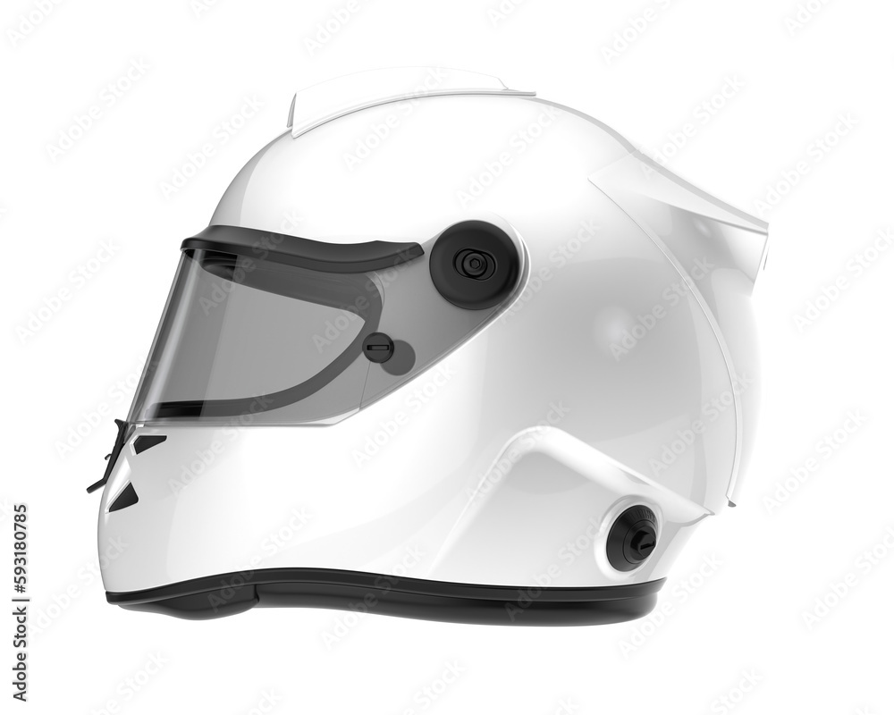 Racing helmet isolated on transparent background. 3d rendering - illustration Racing helmet isolated on transparent background. 3d rendering - illustration