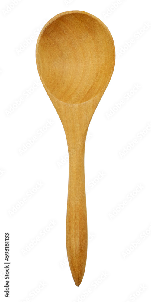 Close-up wooden spoon isolated on white background Close-up wooden spoon isolated on white background