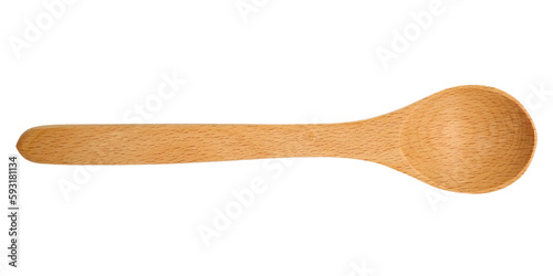Close-up  wooden spoon isolated on white background photo