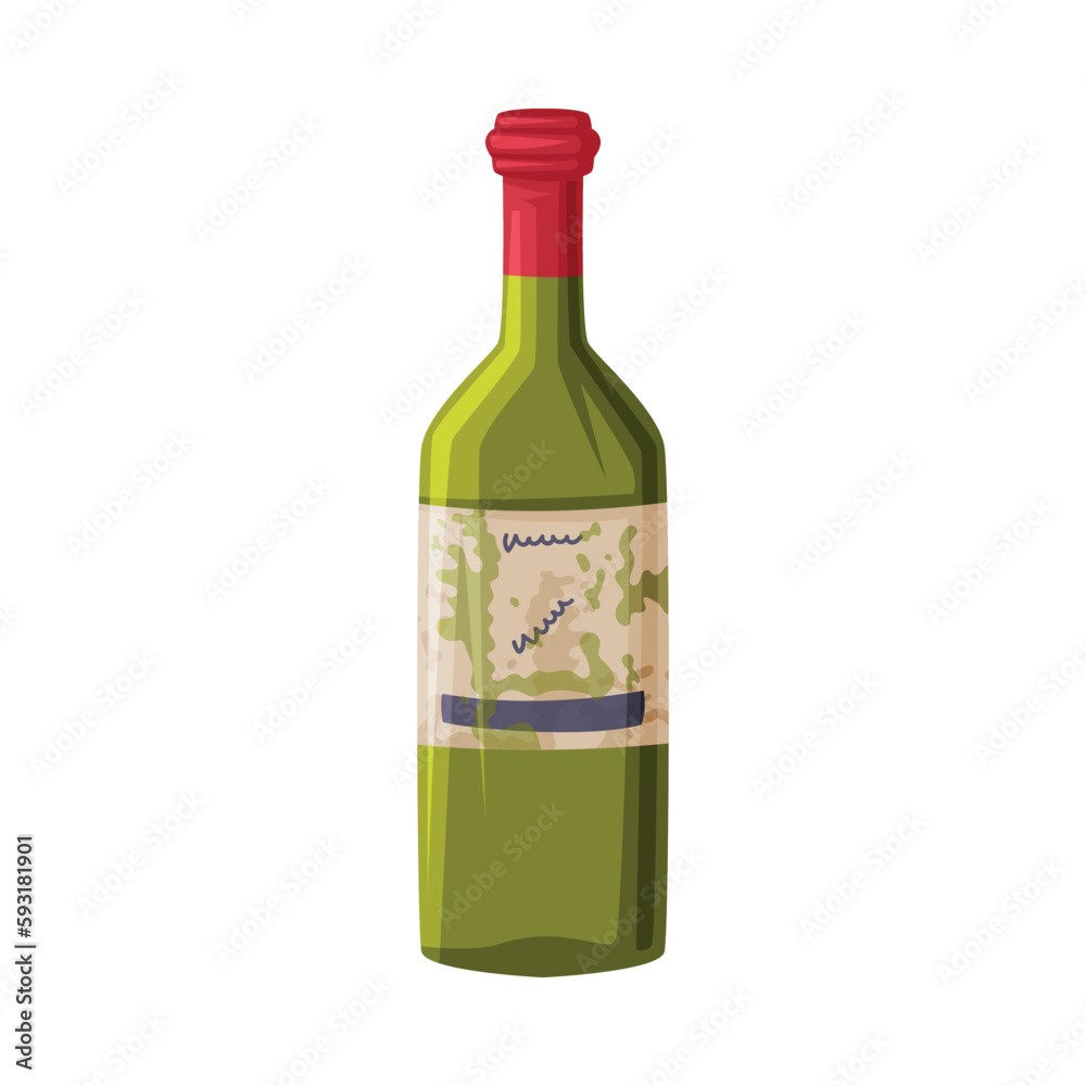 Glass of Georgian Wine in Bottle as Cultural Symbol and Country Attribute Vector Illustration