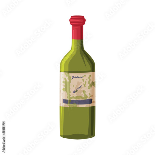 Glass of Georgian Wine in Bottle as Cultural Symbol and Country Attribute Vector Illustration