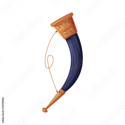 Animal Horn for Wine as Georgia Country Attribute Vector Illustration