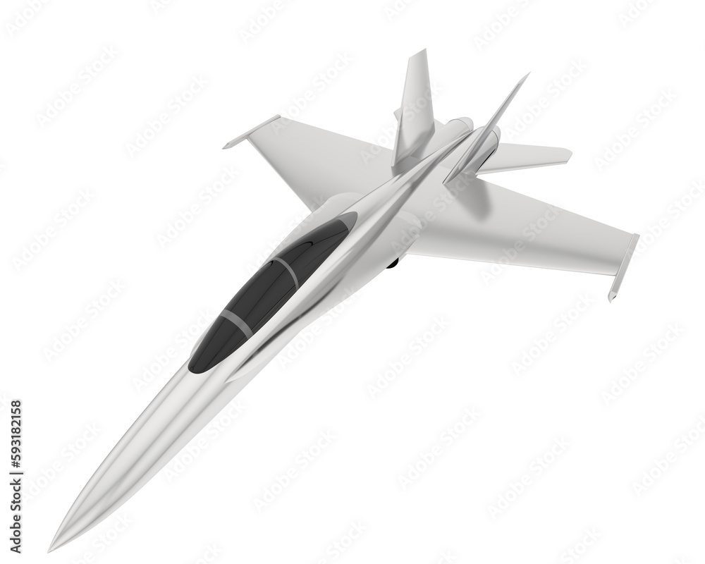 Fighter aircraft isolated on transparent background. 3d rendering - illustration Fighter aircraft isolated on transparent background. 3d rendering - illustration