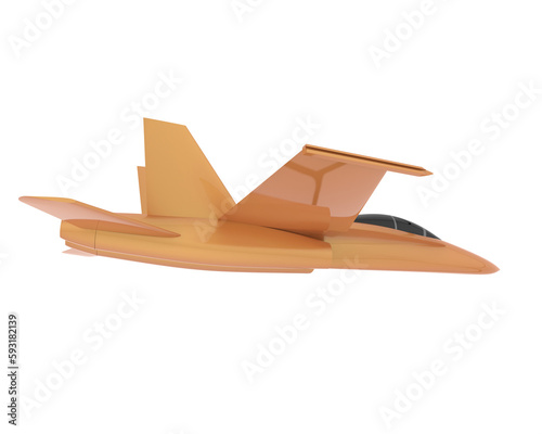Fighter aircraft isolated on transparent background. 3d rendering - illustration © Cristian
