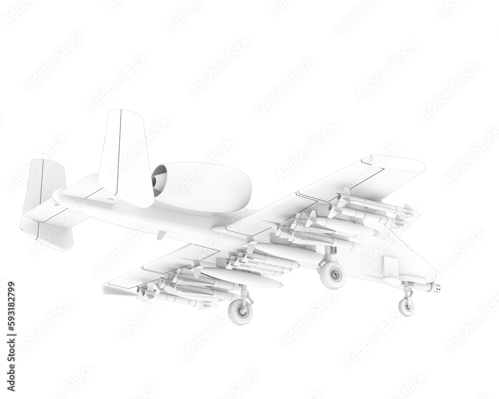 Fototapeta premium Fighter jet isolated on transparent background. 3d rendering - illustration