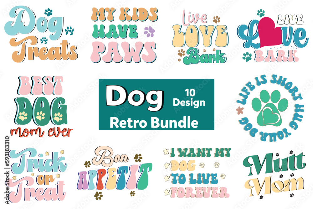 Dog Retro Design Bundle