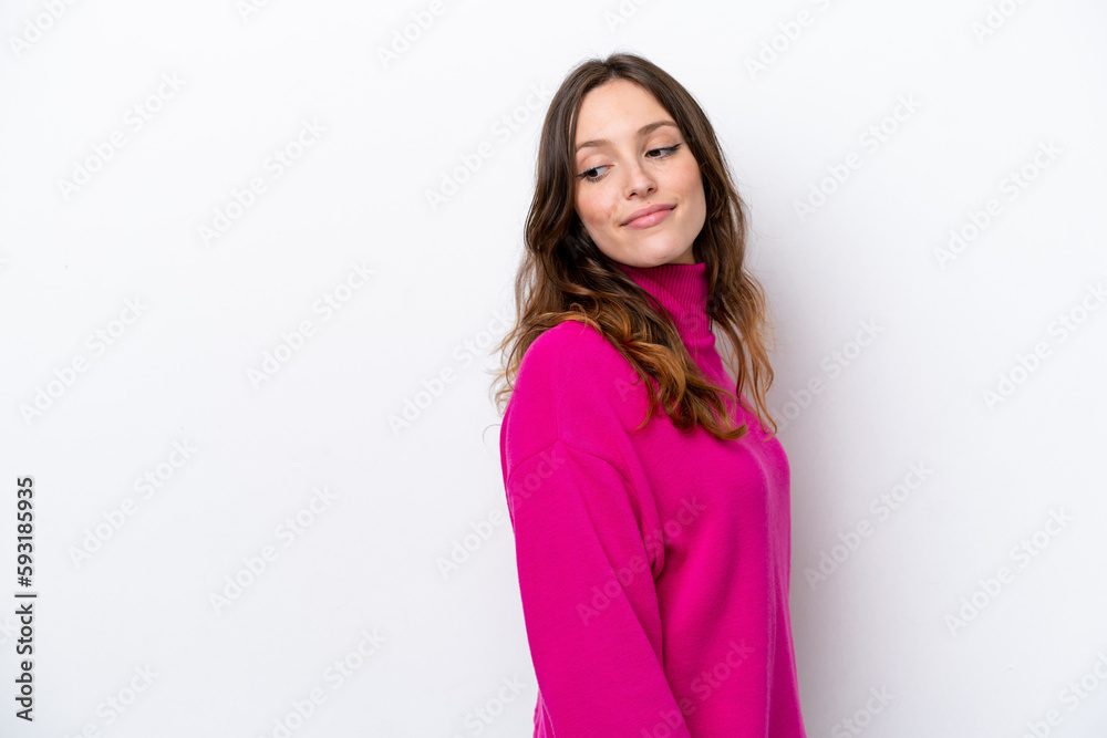 Young caucasian woman isolated on white background . Portrait Young caucasian woman isolated on white background . Portrait