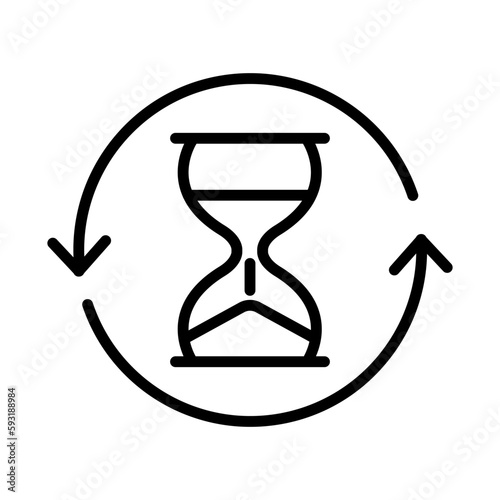 hourglass outline vector icon. repeat time stock vector icon for web, mobile app and ui design