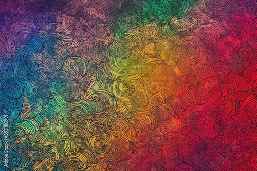  a multicolored background with swirls and waves on it. generative ai